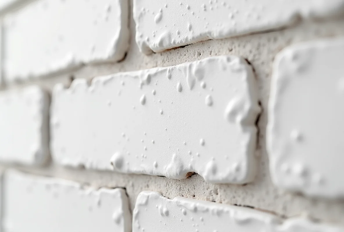 Świeżo wymurowana ściana z pustaków ceramicznych na cienką spoinę